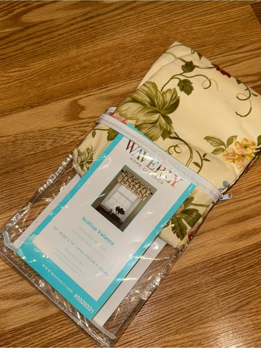 Waverly Napoli Cameo  Floral Grapevine Valance Scallop Edge 50x15 Cottagecore